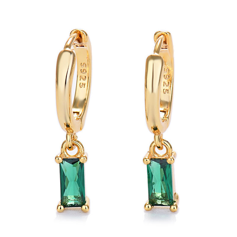 Sier Needle Export Sale Rectangular Color Earrings
