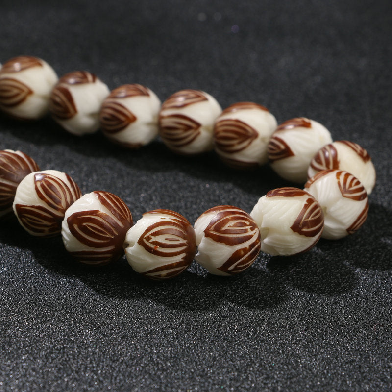 Bodhi Lotus White Corypha Beads Root Bracelet