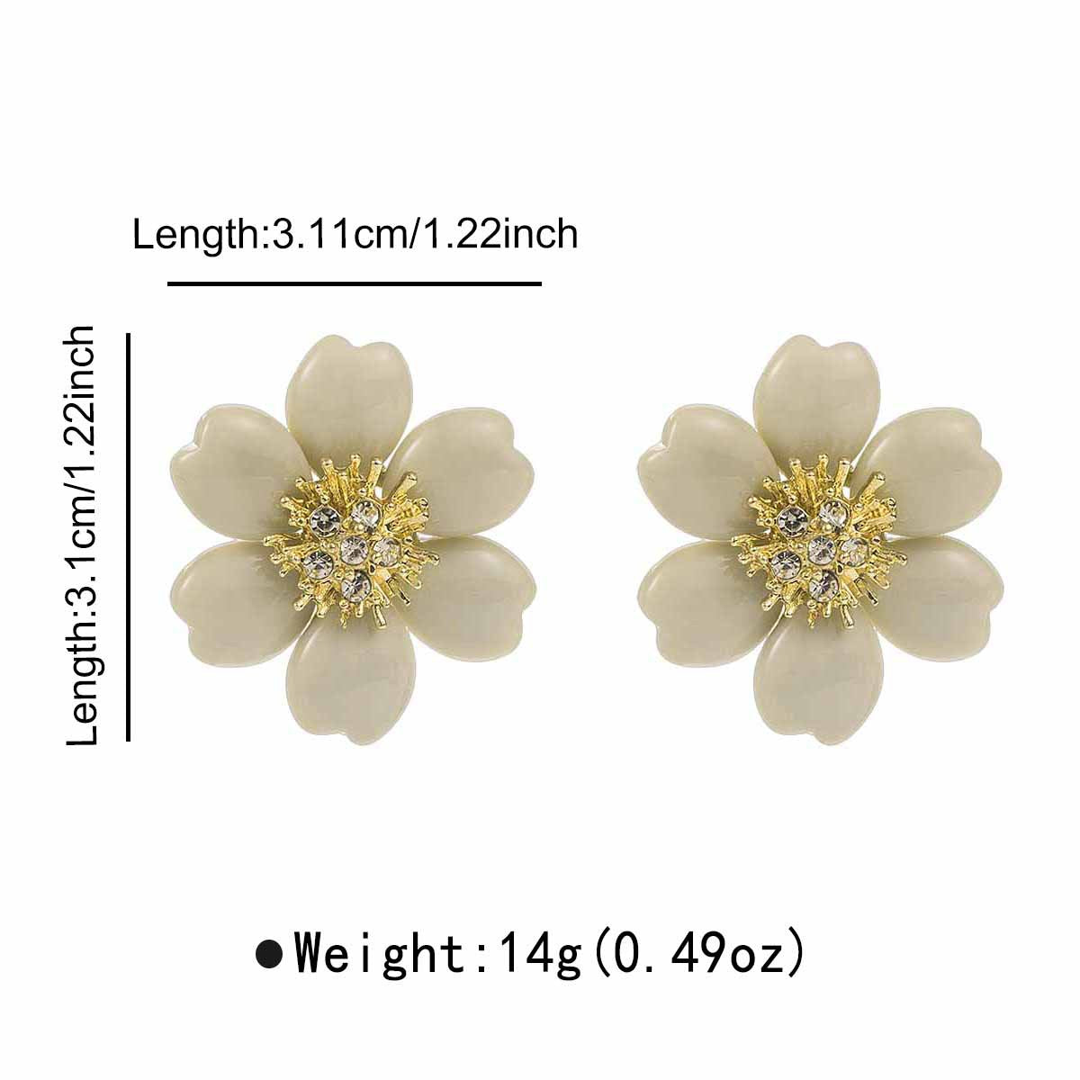 Women's Vacation Style Enamel Color Flower Pearl Light Luxury High-grade Earrings