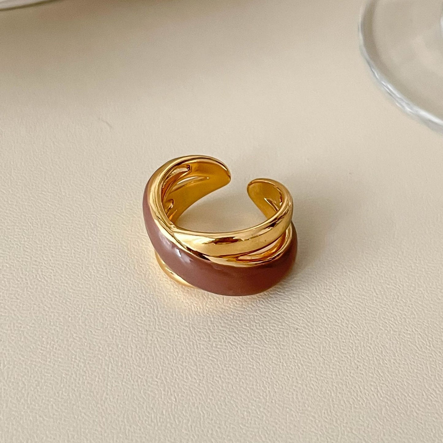 Interest Light Luxury Retro Minority Wide Personality Versatile Opening Adjustable Ring