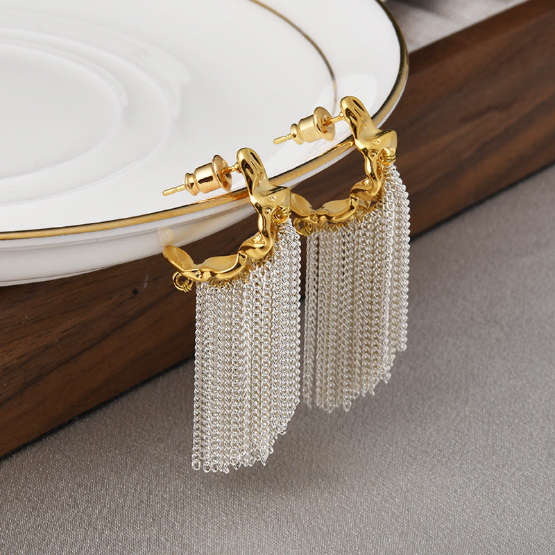 Cold Style Tassel Temperament Ear Korean Stud Earrings