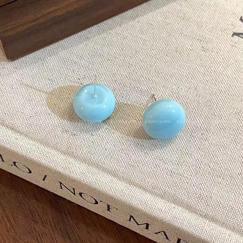 Women's Candy Color Steamed Bread Bean-shaped Unique Rings