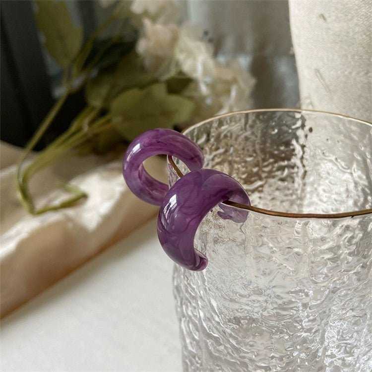 Trendy Blooming Purple Shaped Stylish Graceful Earrings