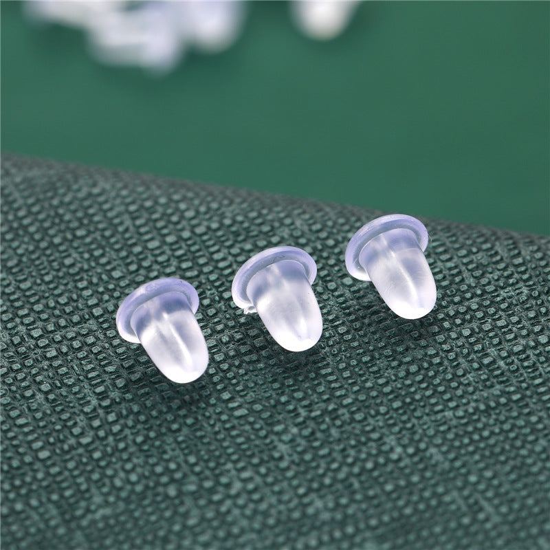Back Plug Silicone Transparent Plastic Eardrops Stud Earrings