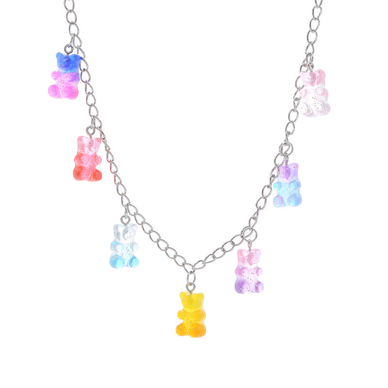 Women's Jelly Gummy Bear Cool Disco Hip Pendants