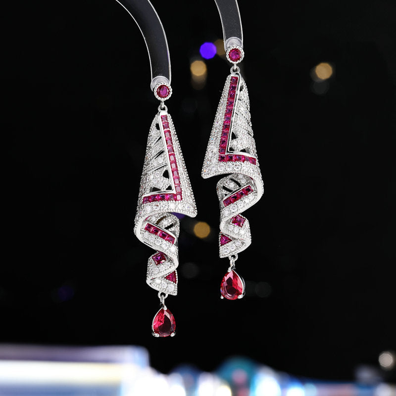 Women's Vintage Satin Design Jewelry National Style Earrings