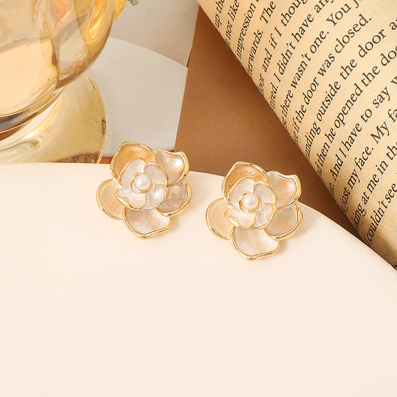 Korean Style Simple Vintage Pearl High-grade Ear Tassel Female Niche Earrings