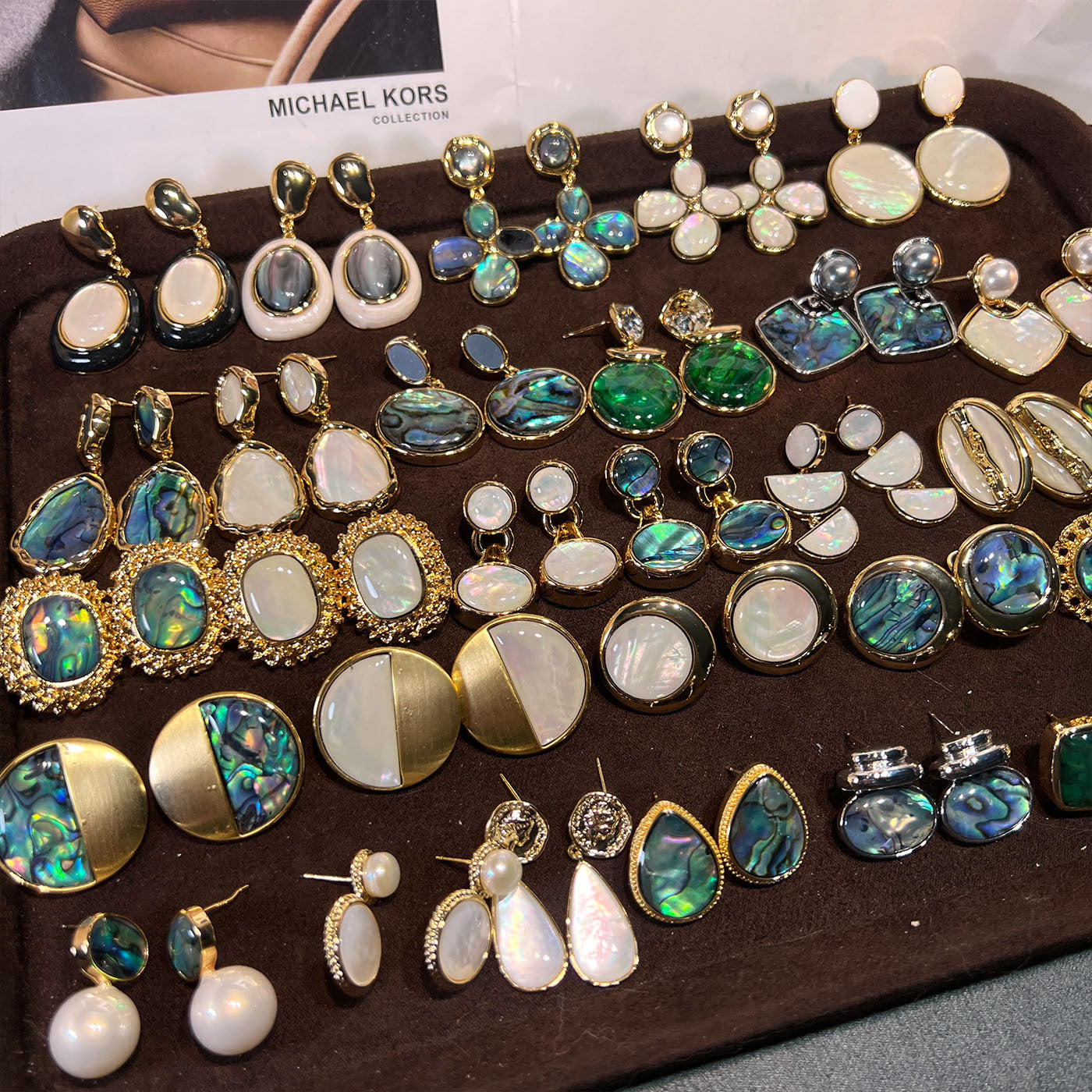 Women's Abalone Shell Series Gold Plated Environmental Protection Fashion French High-grade Earrings