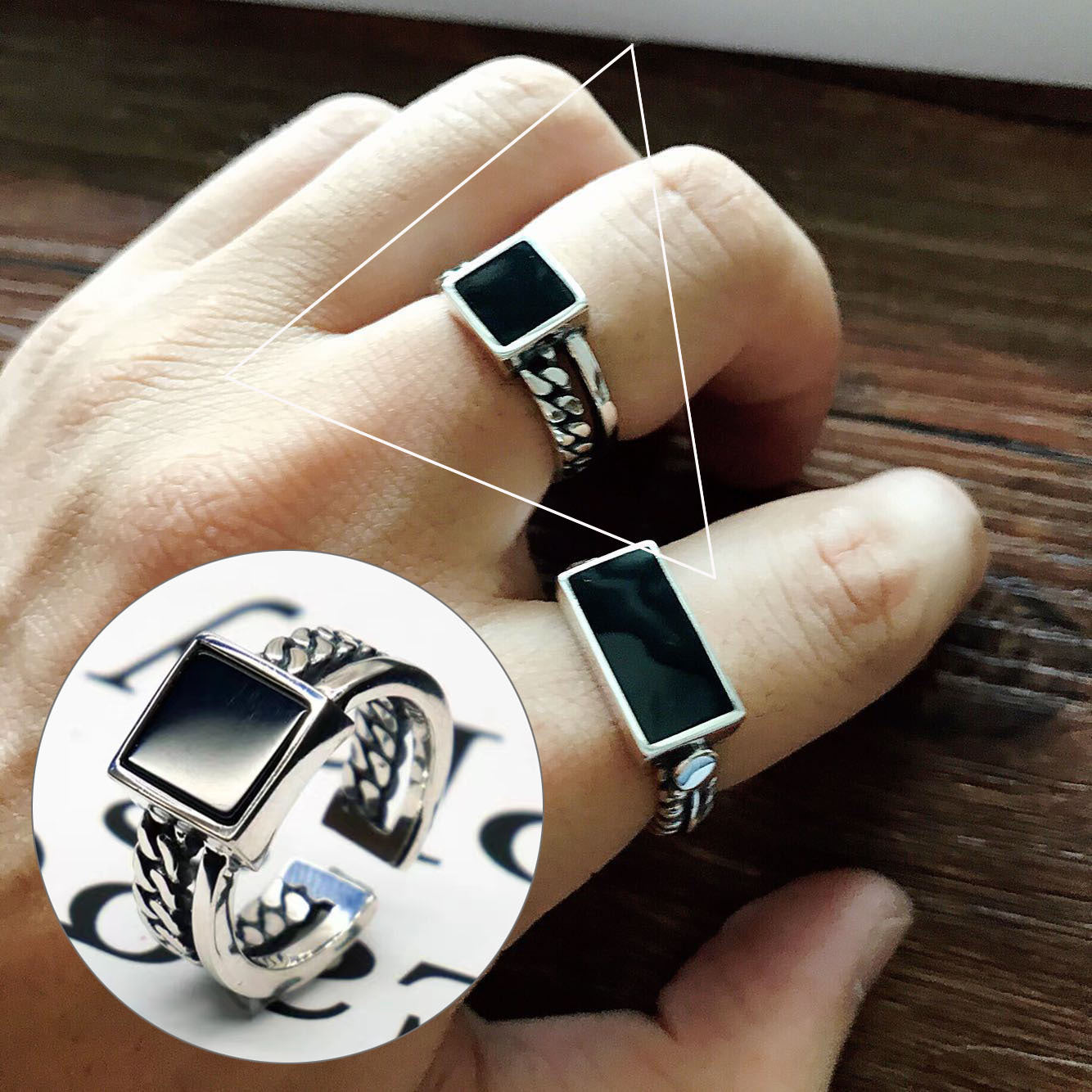 Female Stall Twin Sier Plated Niche Rings