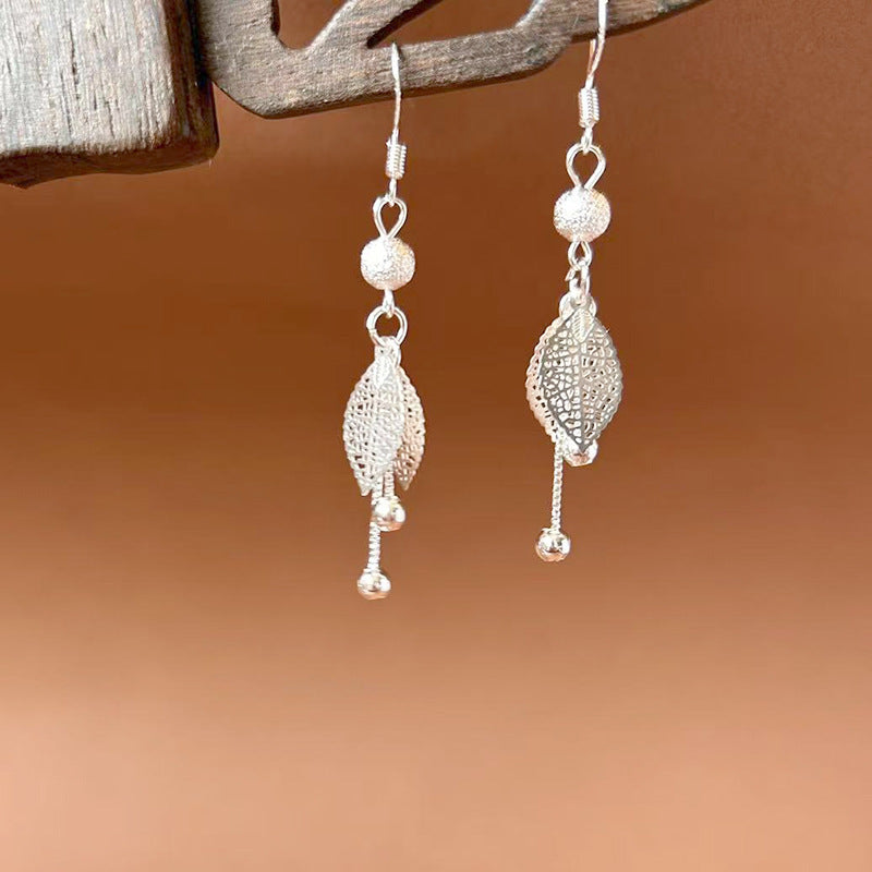 Sier Ethnic Style Peacock Retro Ear Hook Vintage Scenic Spot Earrings