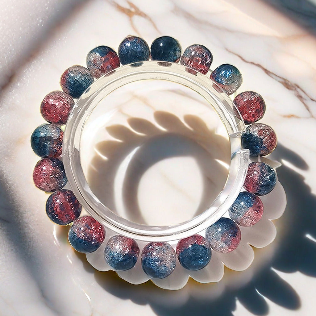 Purple Brushed Floral Beads Female Hand Toy Bracelet