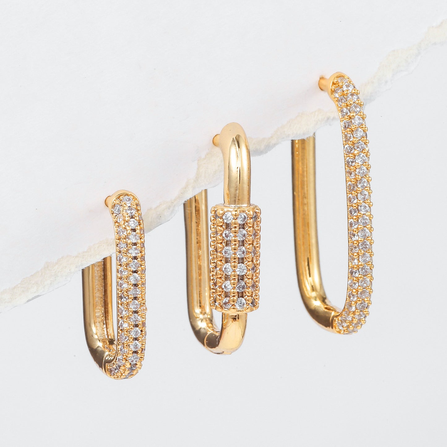 Micro Inlaid Zircon Clip Fashion Geometric Ear Buckle