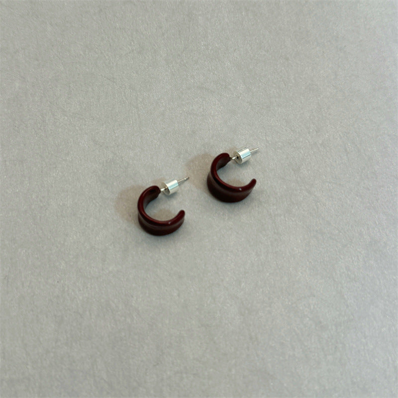 Simple Round Enamel Type Ear Candy Earrings