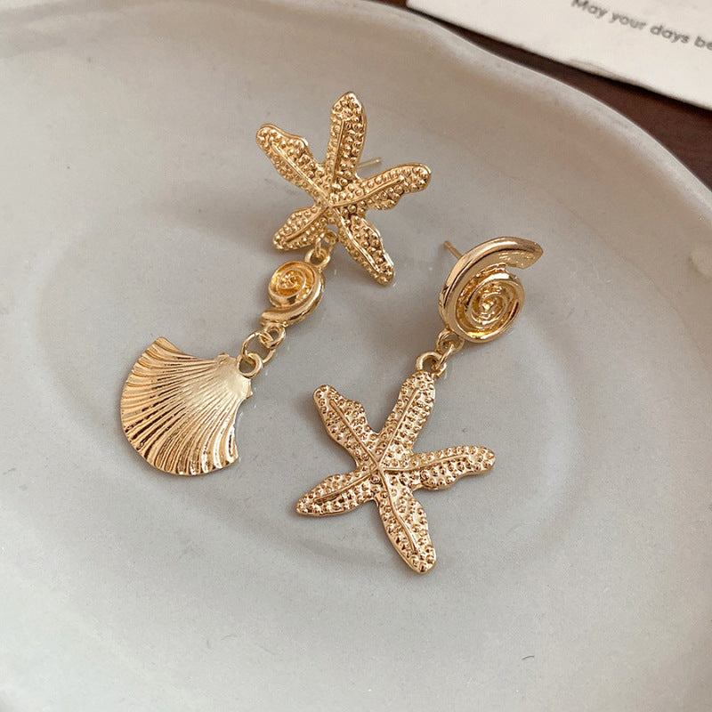 Women's Needle Round Curved Geometric Ear Retro Personalized Temperamental Light Luxury Earrings