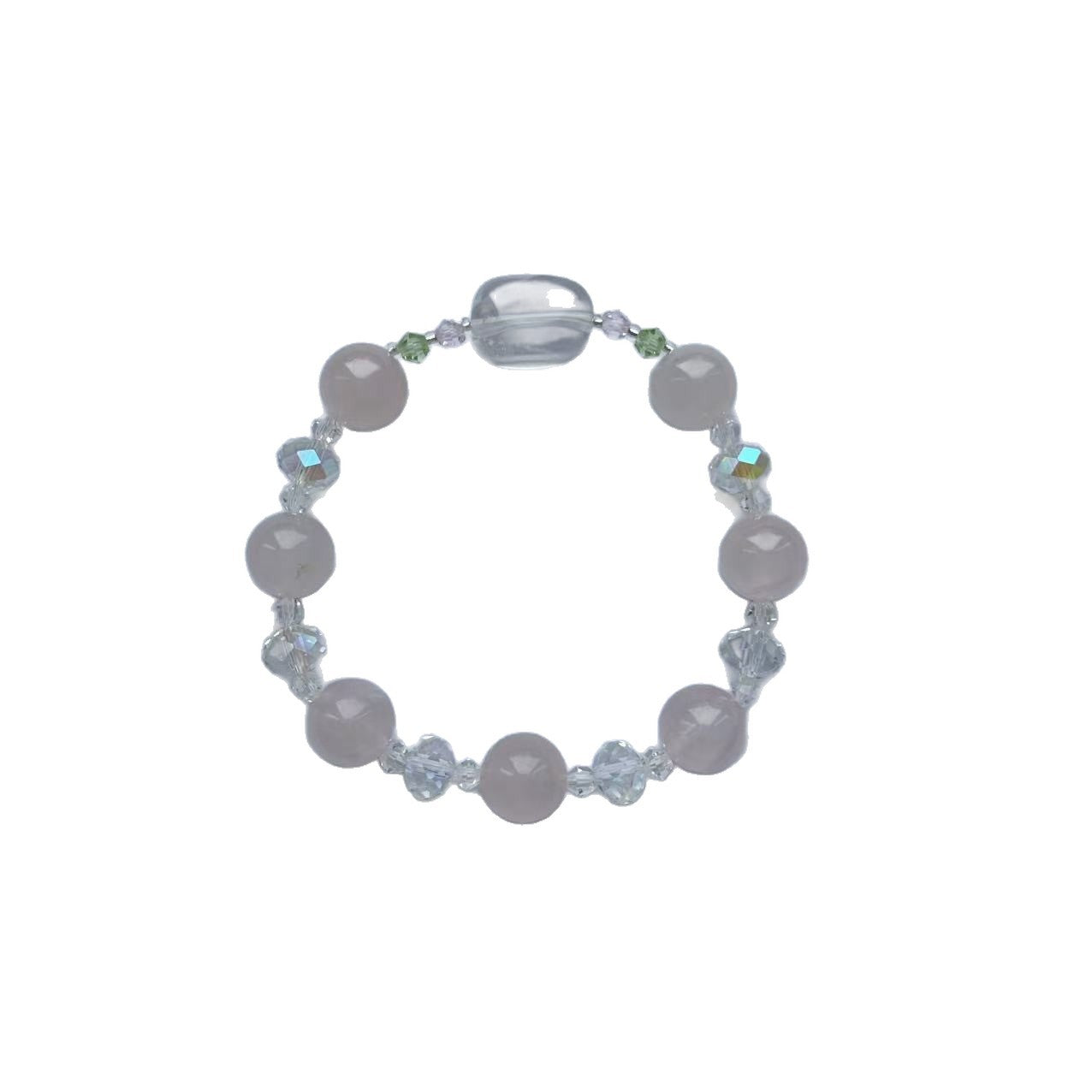 Pink Jade With Cut Crystal Gentle Fresh Bracelets