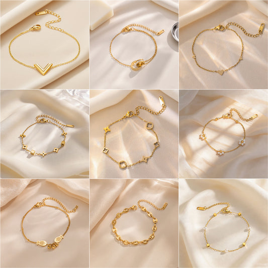 Women's Commuter Titanium Steel Light Luxury Couple Bracelets
