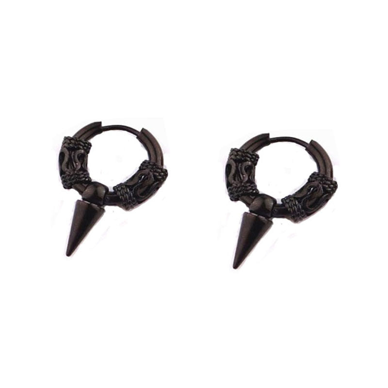 Tassel Dragon Pattern Circle Totem Retro Trendy High Sense Ear Rings
