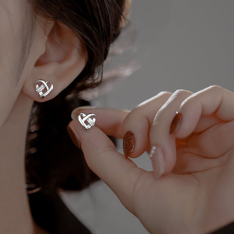 Love Heart Simple Trendy Heart-shaped High-grade Earrings