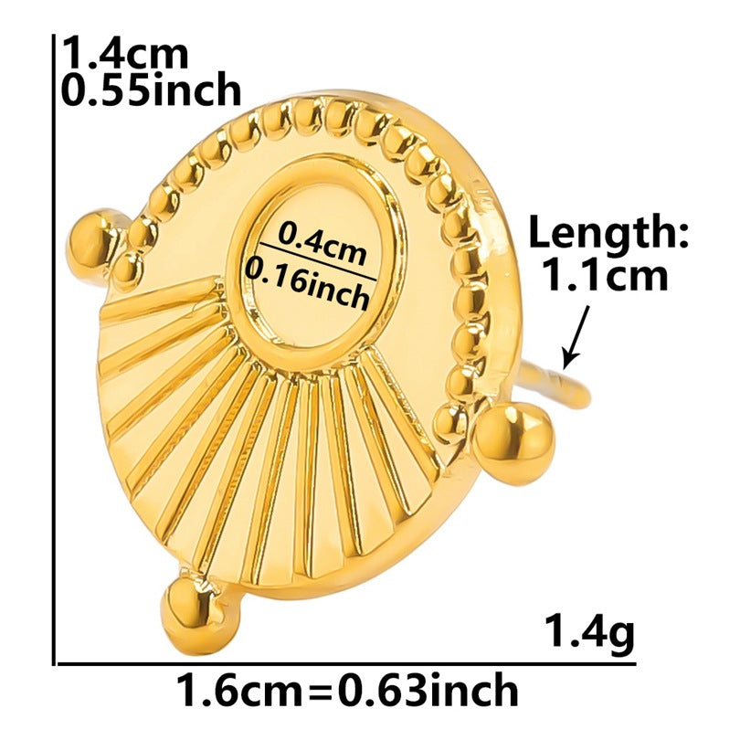 Stainless Steel Round Base Support Titanium Piercing Ear Clip Stud Earrings