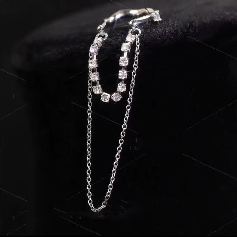 Chain Diamond Ear Clip Female Summer Stud Earrings