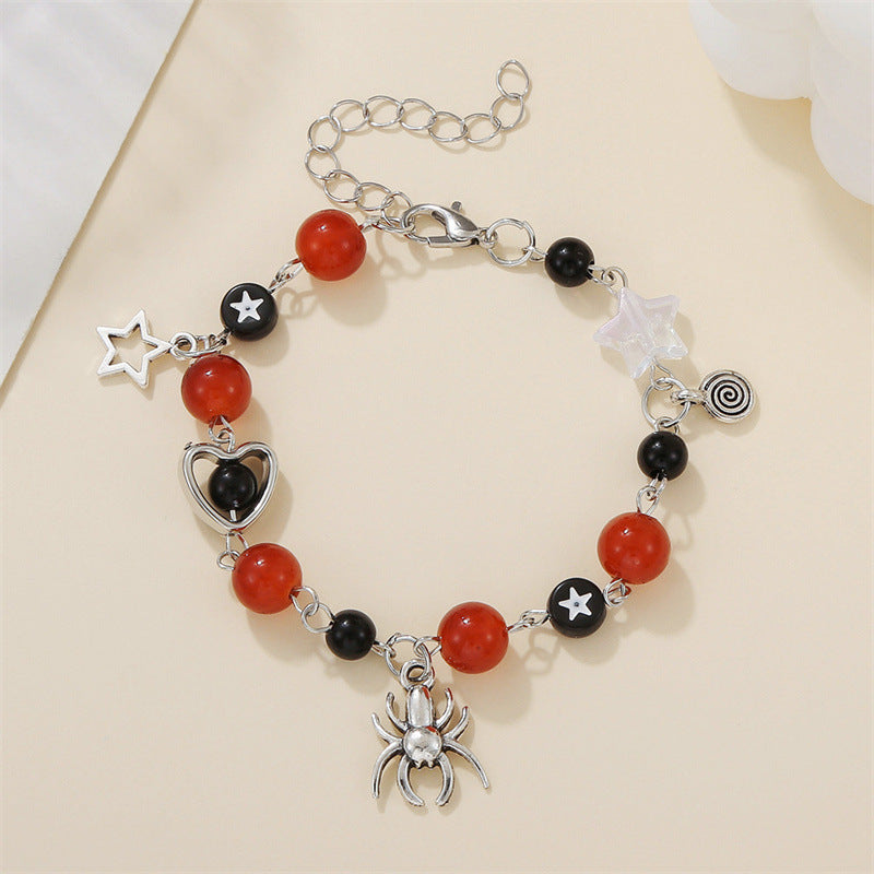 Couple Beaded Halloween Day Spider Bat Bracelets