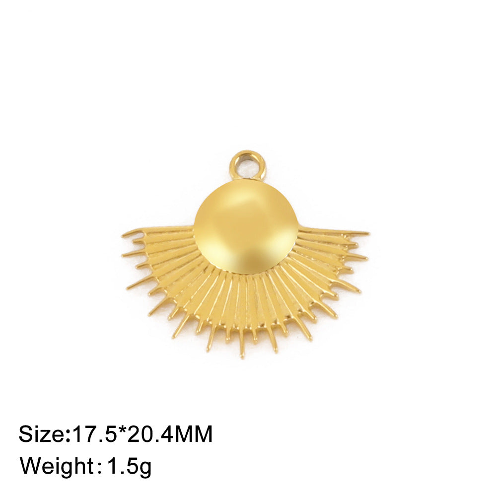 Hair Real Gold Plating Round Stainless Pendants