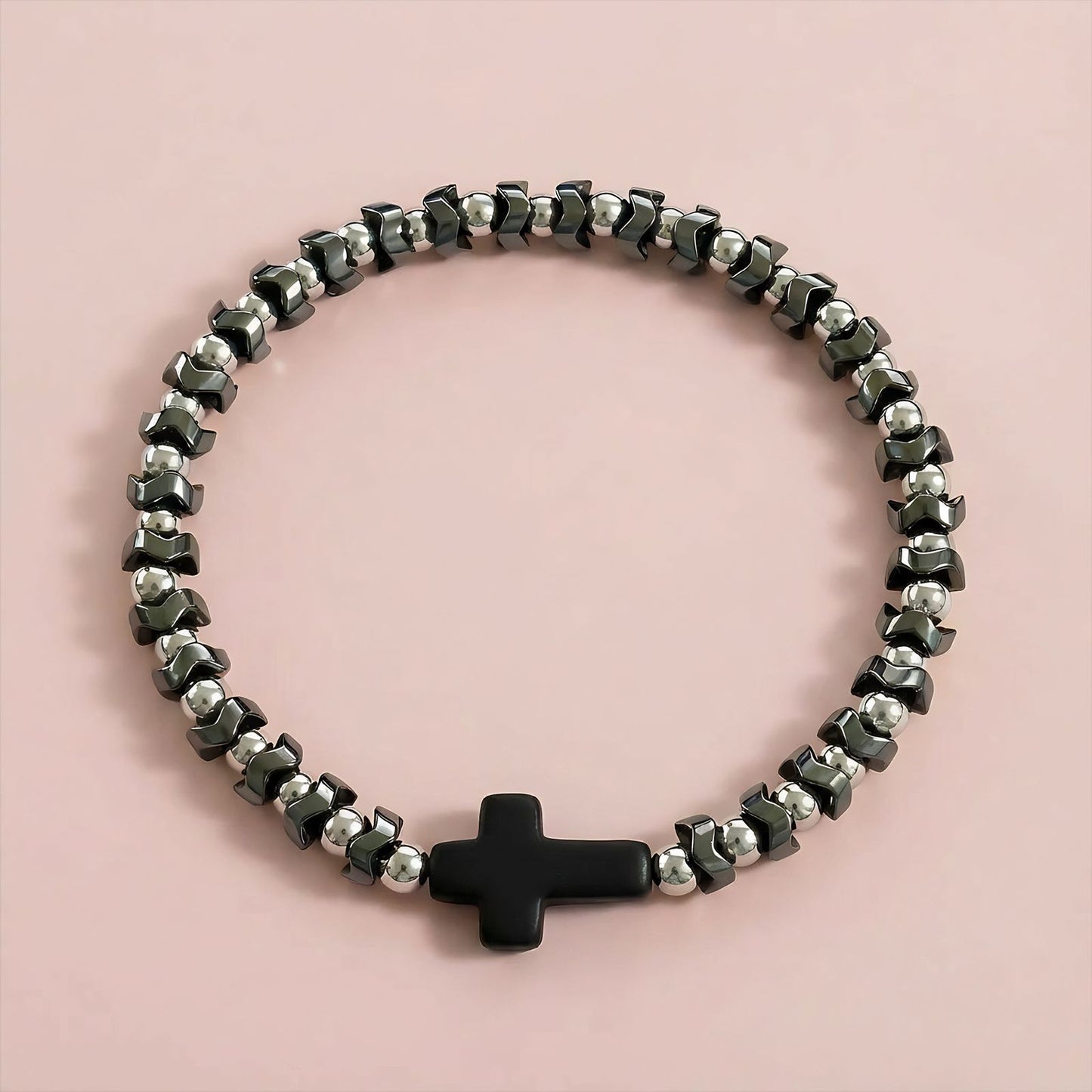 Stainless Steel Golden Balls Beaded Fashion Stretch Bracelets