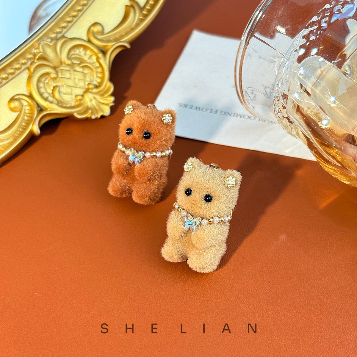 Animal Flocking Brooch Sweet Rabbit Cat Bear Horse Brooches