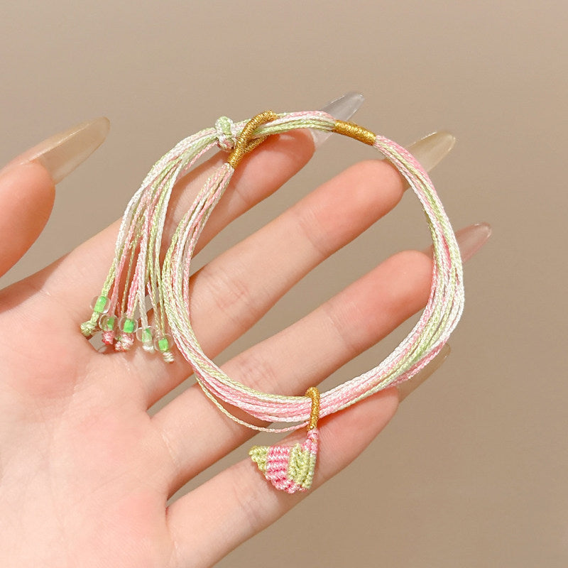 Women's & Men's Colorful Braided Rope Thread Design Simple Bracelet