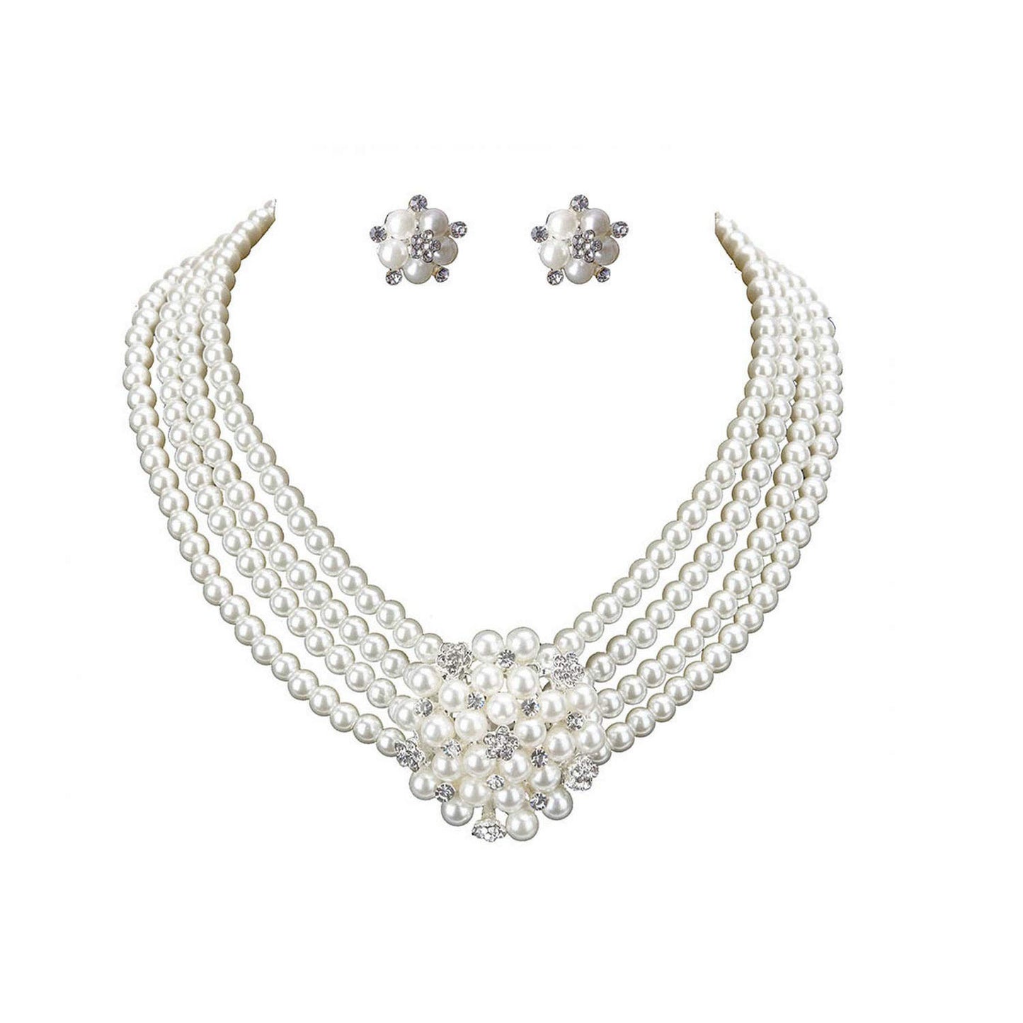 Audrey Hepburn Bride Rhinestone Big Crystal Necklaces