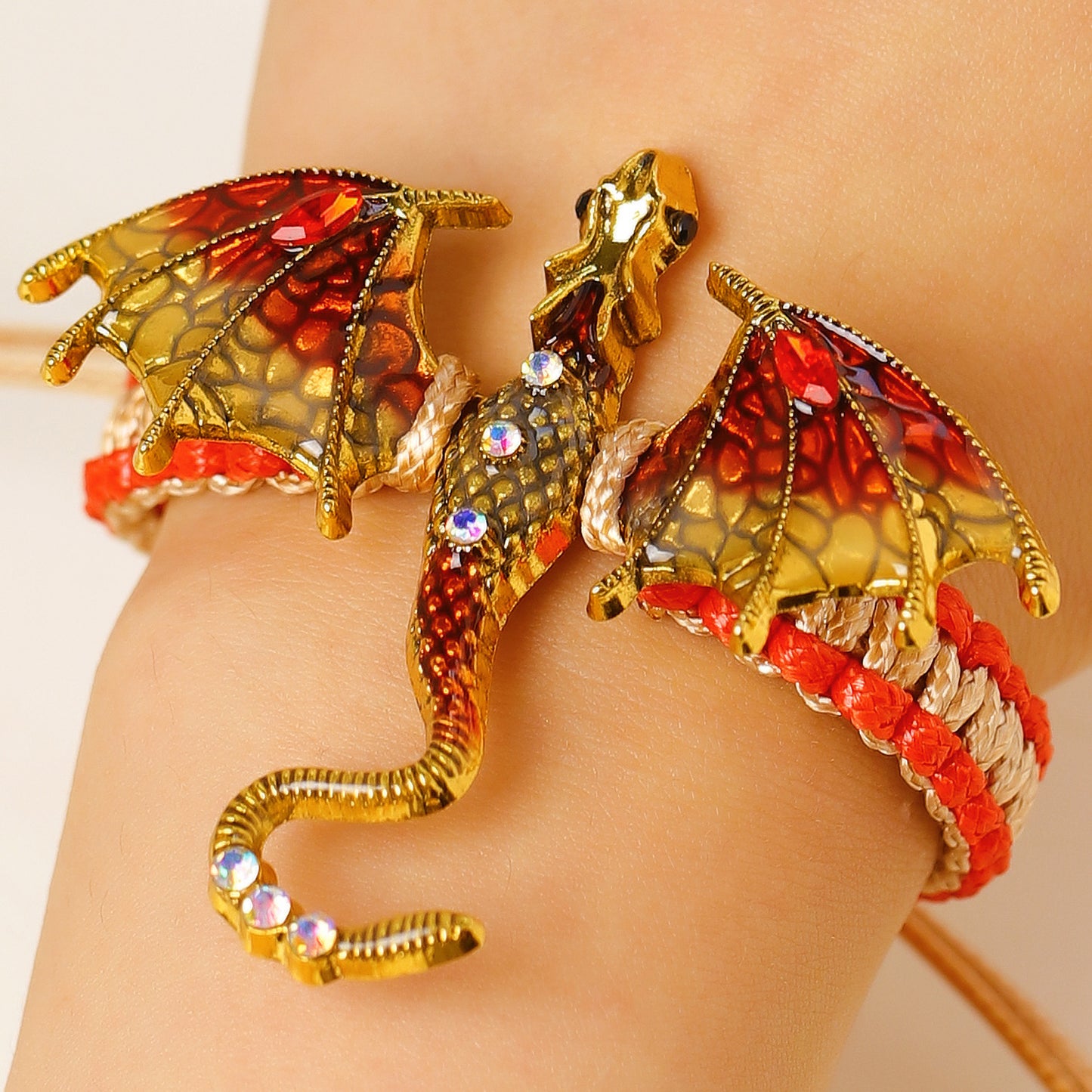 Men's Retro Colorful Oil Dragon Female Exaggerated Personalized Bracelet