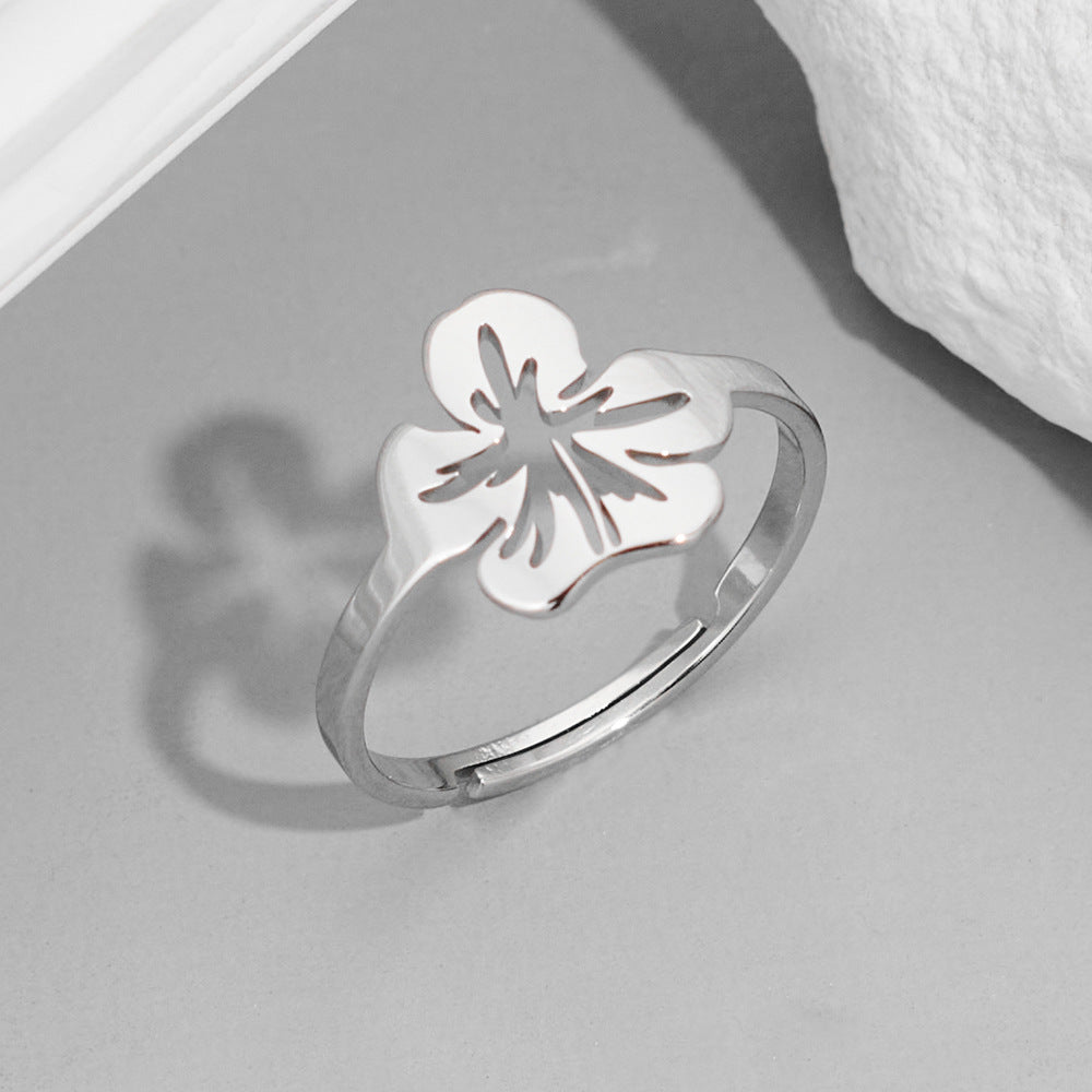 Fashion Couple Stainless Steel Spider Web Butterfly Bird Rings