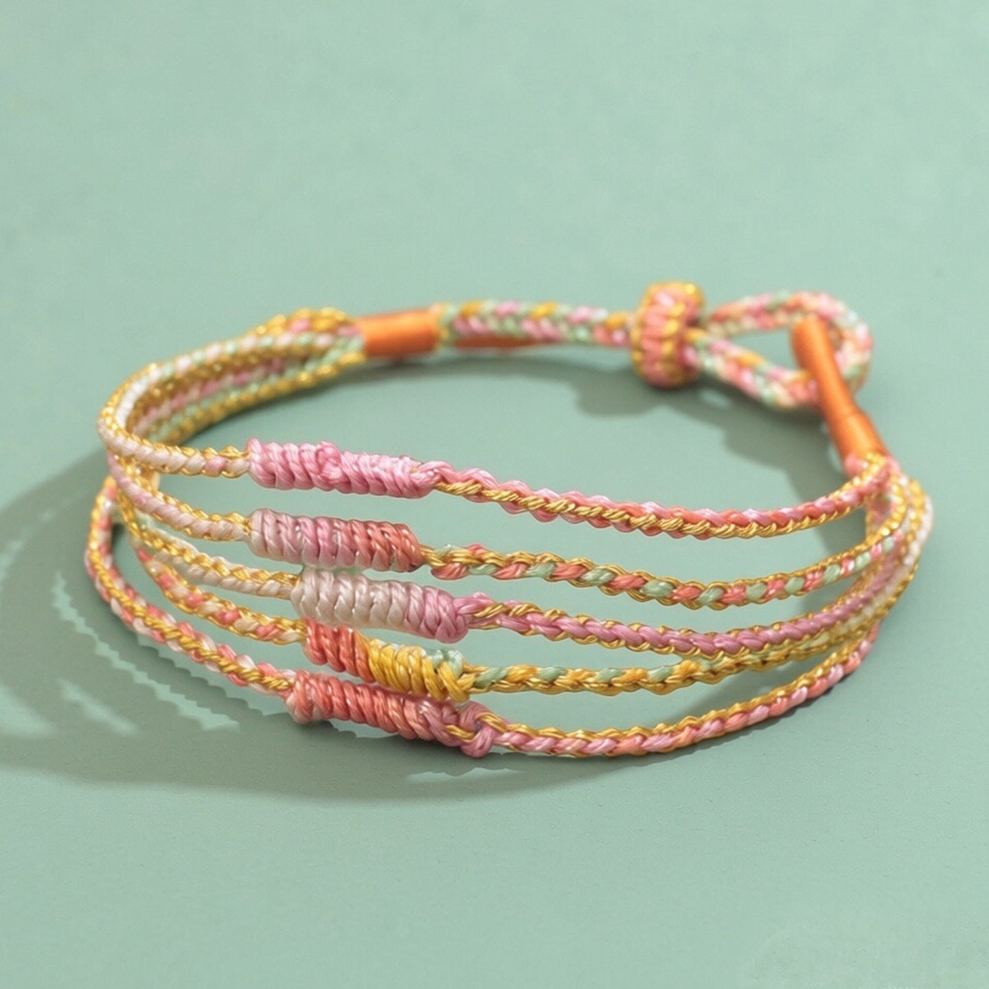 Festival Colorful Rope Carrying Strap Handmade Woven Bracelet