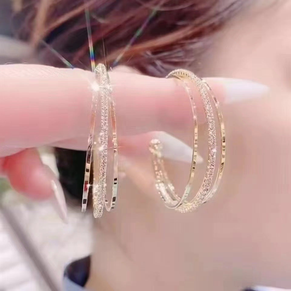 Light Luxury Clover Niche High Sense Tassel Stud Earrings