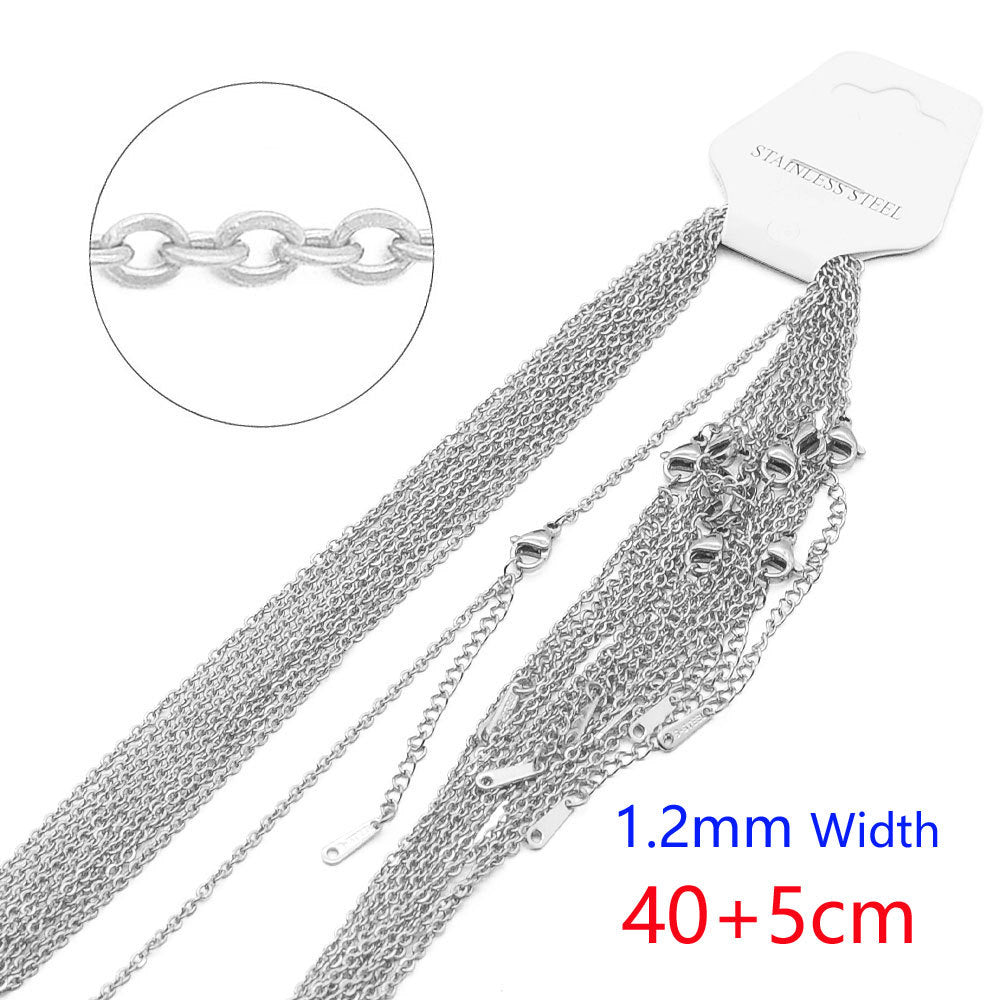 Chain Flat Cross Ornament Choker Side Necklaces