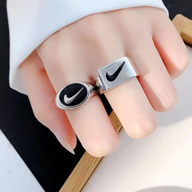 Personality Fashion Tick Symbol Design Vintage Index Finger Disco Ring