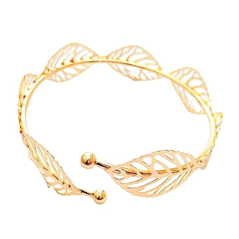 Fashion Armband Leaves Metal Arm Vintage Punk Sweet Bracelet