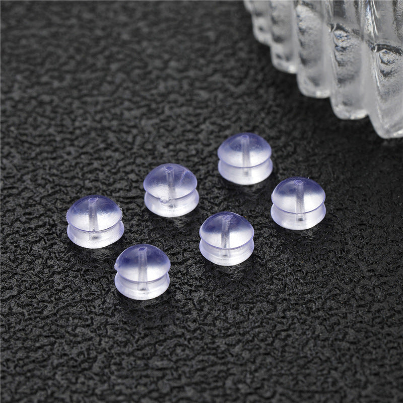 Back Plug Silicone Transparent Plastic Eardrops Stud Earrings