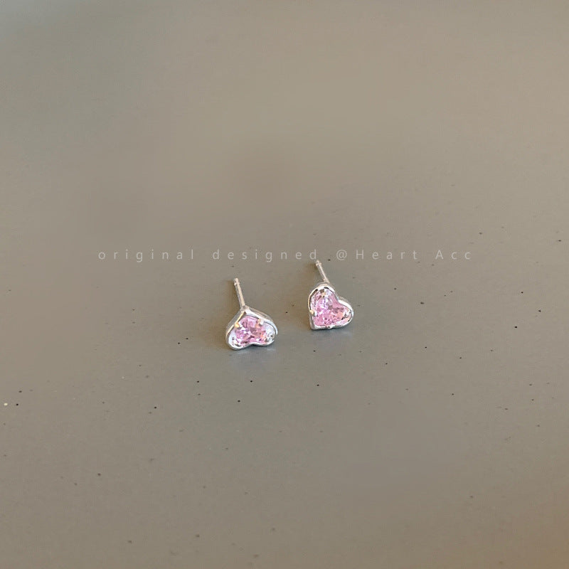 Women's Before Sleep Loving Heart Zircon Exquisite High-grade Earrings