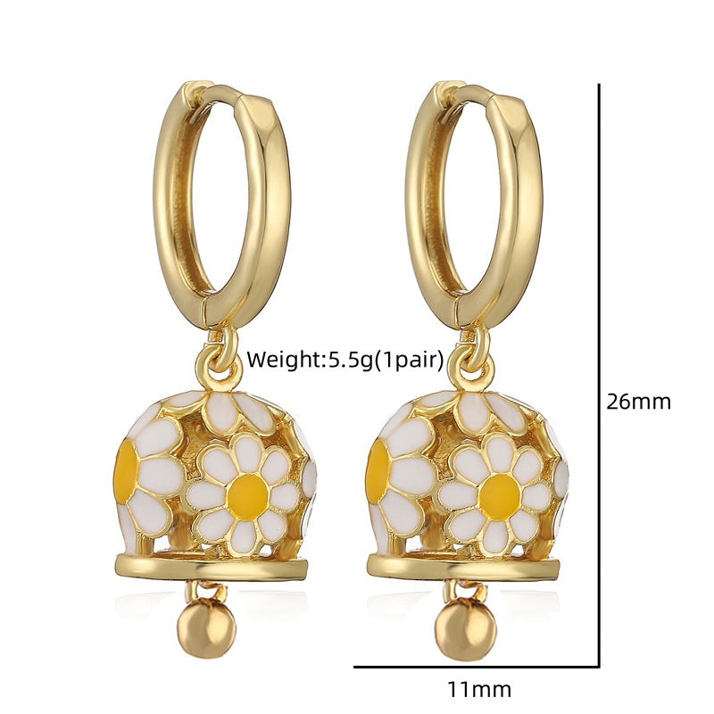 Bell Cool Vacation Style Little Daisy Earrings