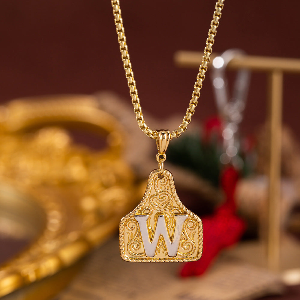 Women's Fashion English Letters Electroplated Copper For Design Personalized Clavicle Necklace