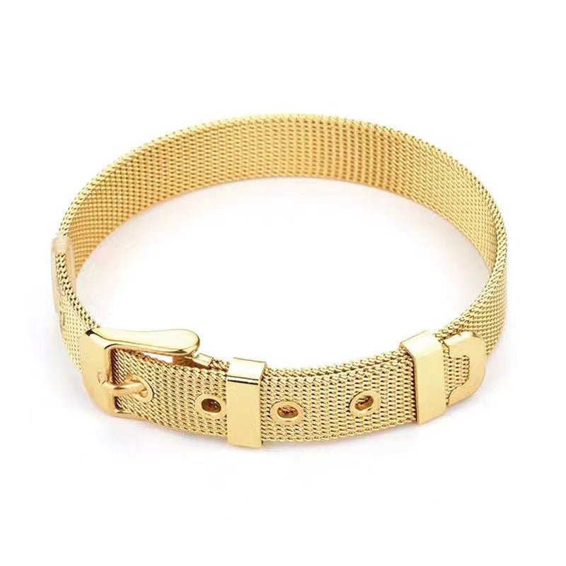 Fashion Simple Gold-plated Stainless Steel Milan Style Bracelets