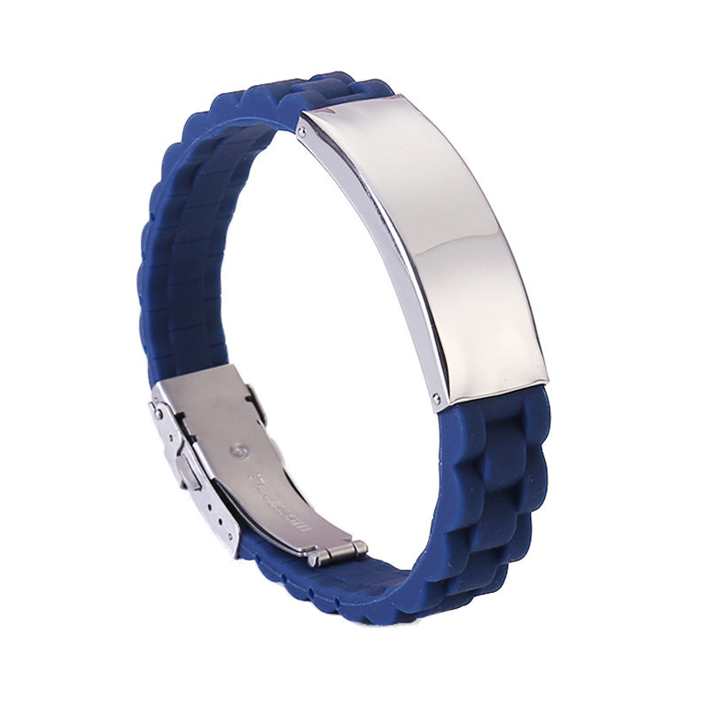 Men's Steel Ornament Personalized Engraved Silicone Fashion Bracelets