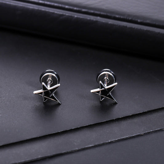 Women's & Men's Pentagram Light Luxury High Sense Stainless Rings
