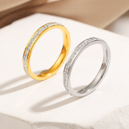 The Debris Fine Light Luxury White High-grade Single Row Index Rings