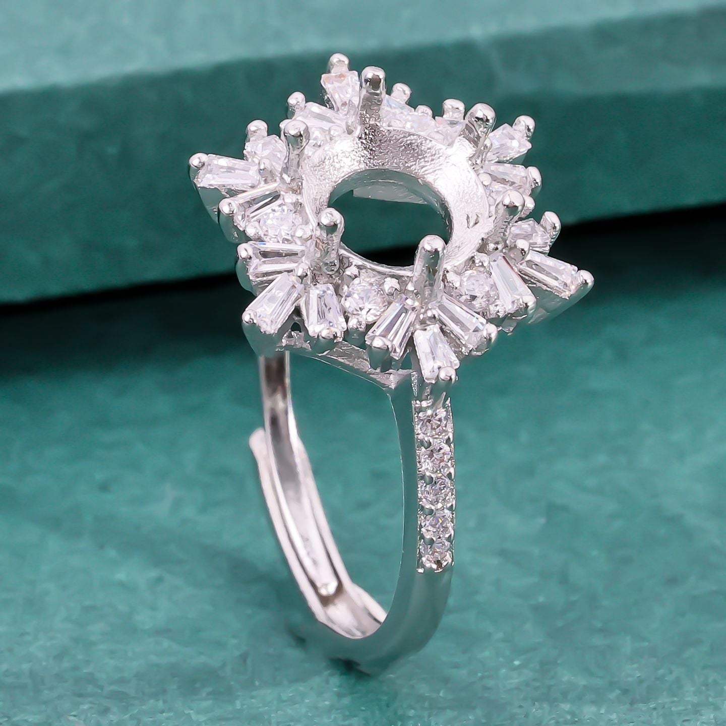 Inlaid Round Zircon Chinese Diamond Natural Rings
