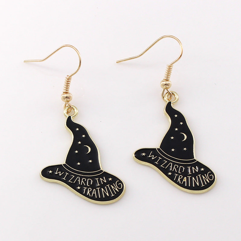 Series Horror Funny Alternative Black Cat Alloy Earrings