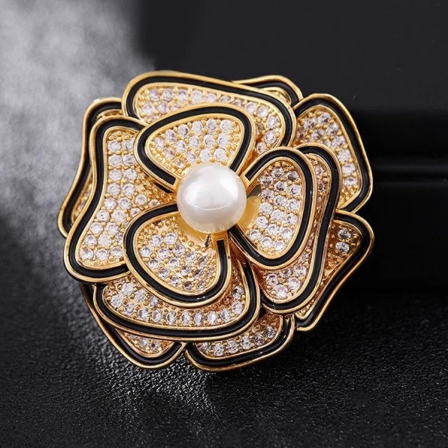 Golden Pearl Corsage Wheat Brooch Female High-grade Brooches