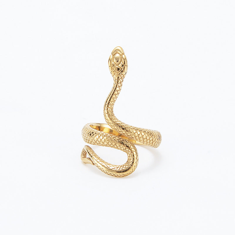 Comfortable Personality Retro Snake Titanium Steel Rings
