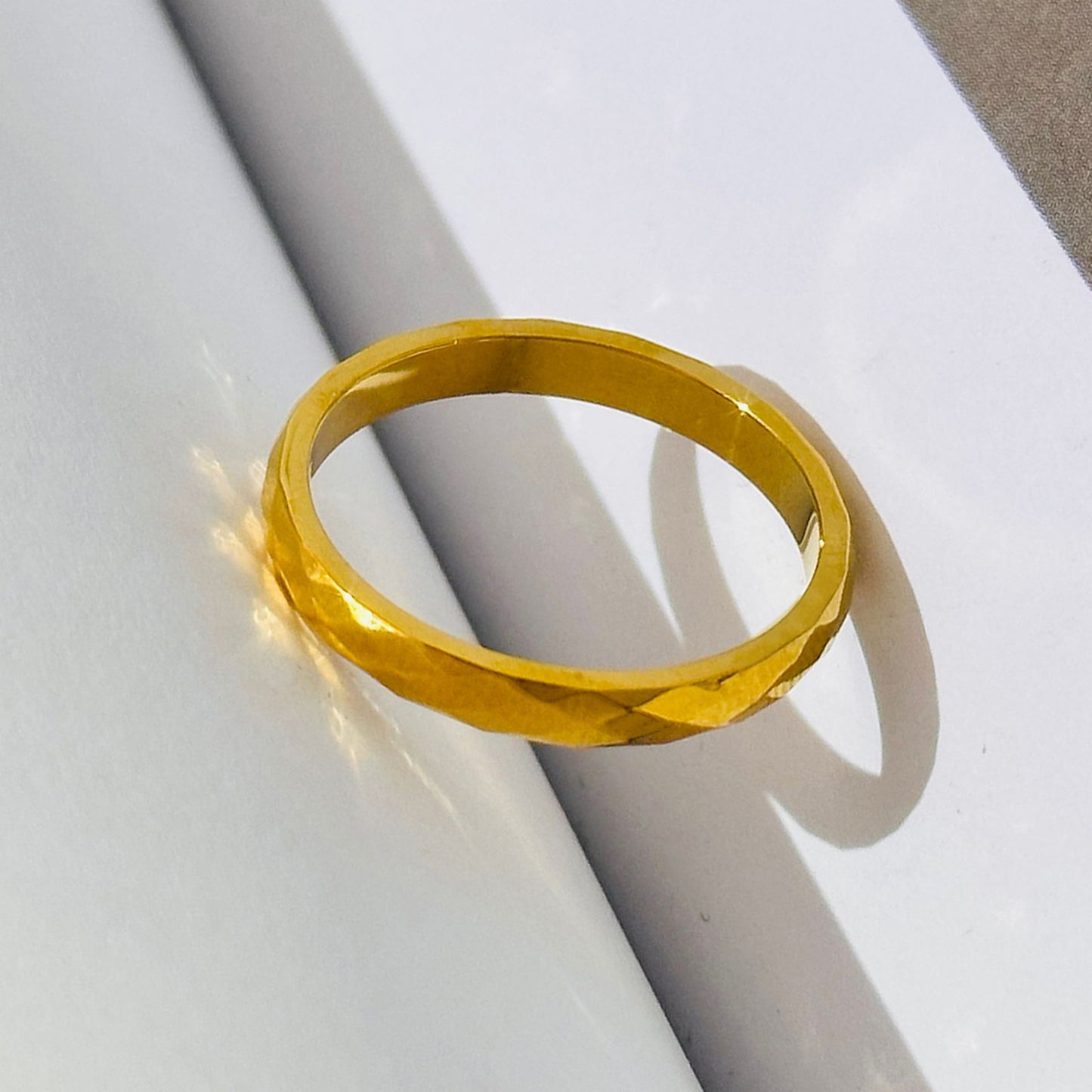 Fashion High-grade Diamond Plaid Titanium Steel Rings